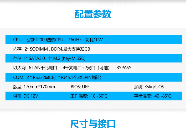 飛騰FT2000四核網絡安(ān)全主闆N201F(圖2)
